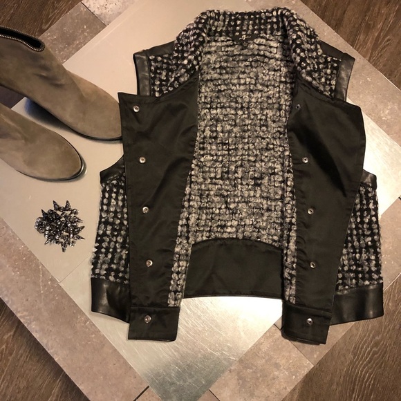 1[7ForAllMankind] BoucleMoro Vest black white grey - Picture 2 of 6